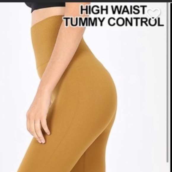 🌸2/$30🌸 NWT Coffee (Mustard) Waist Control Leggings L/XL - Picture 2 of 3